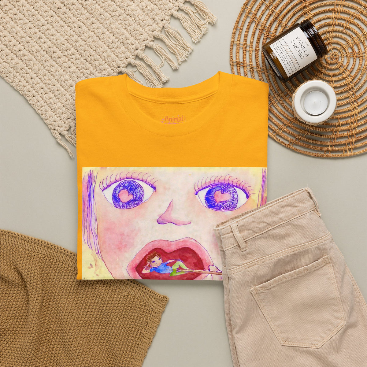 Born to be a baby girl, forced to be big dog-  Colorful Surf Graphic T-shirt