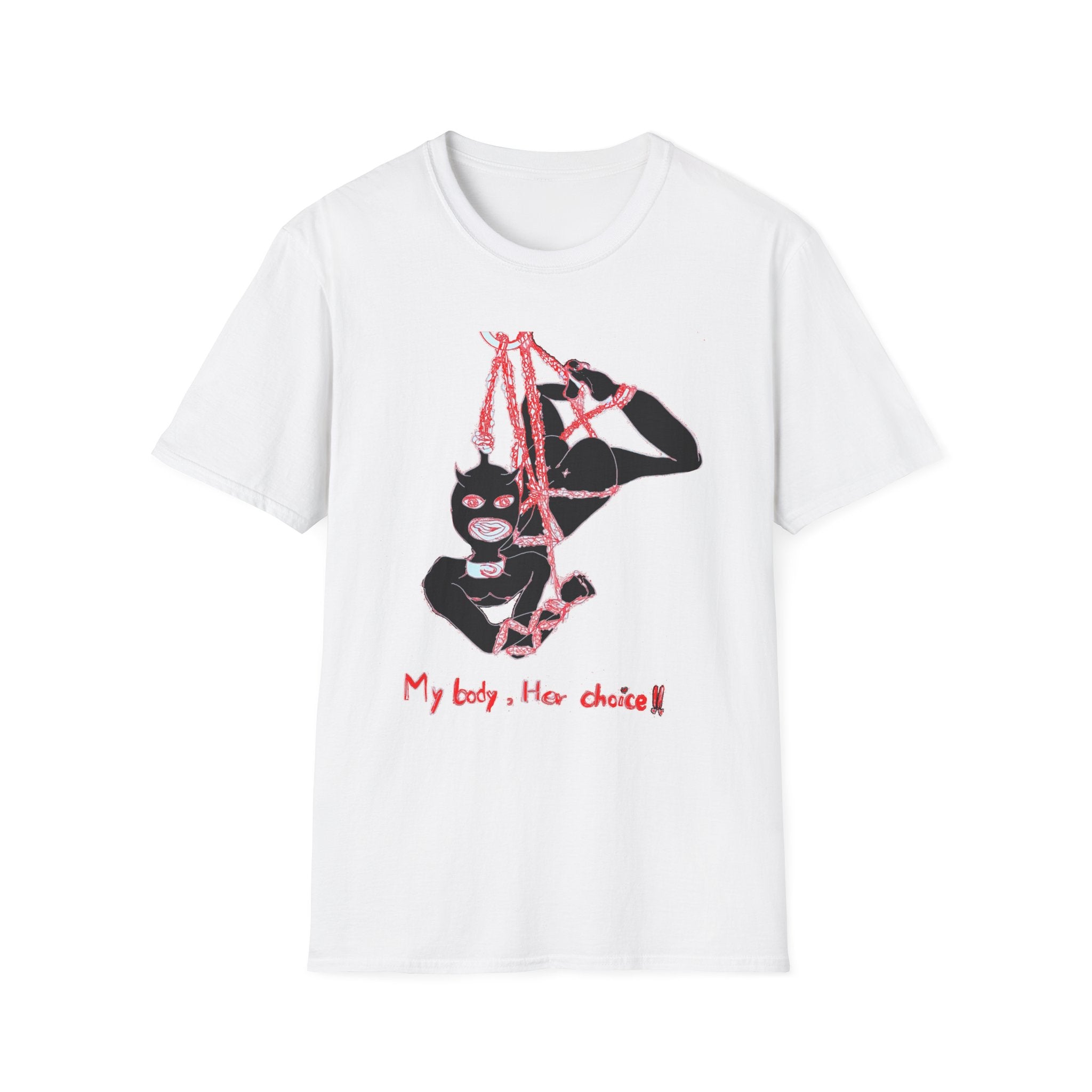 Shibari Rope Suspension Art T-Shirt | BDSM Bondage Illustration
