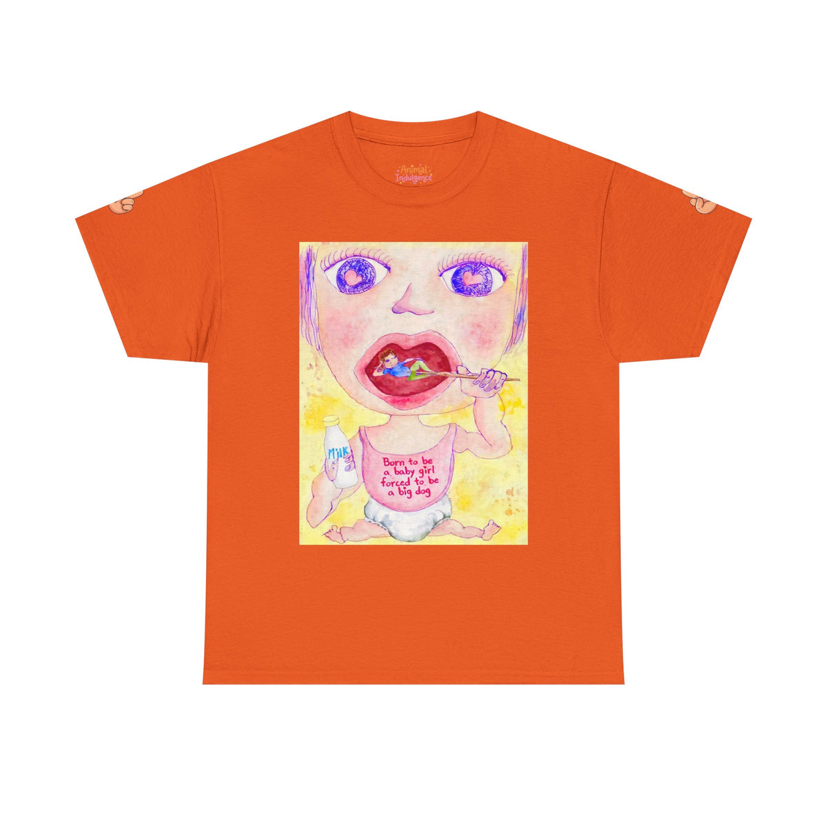Born to be a baby girl, forced to be big dog-  Colorful Surf Graphic T-shirt