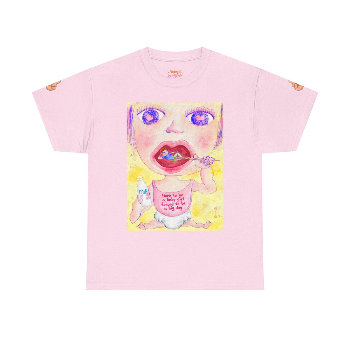Born to be a baby girl, forced to be big dog-  Colorful Surf Graphic T-shirt