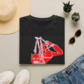 Red Rope Suspension Art T-Shirt | 'My Body, Her Choice' Statement Tee