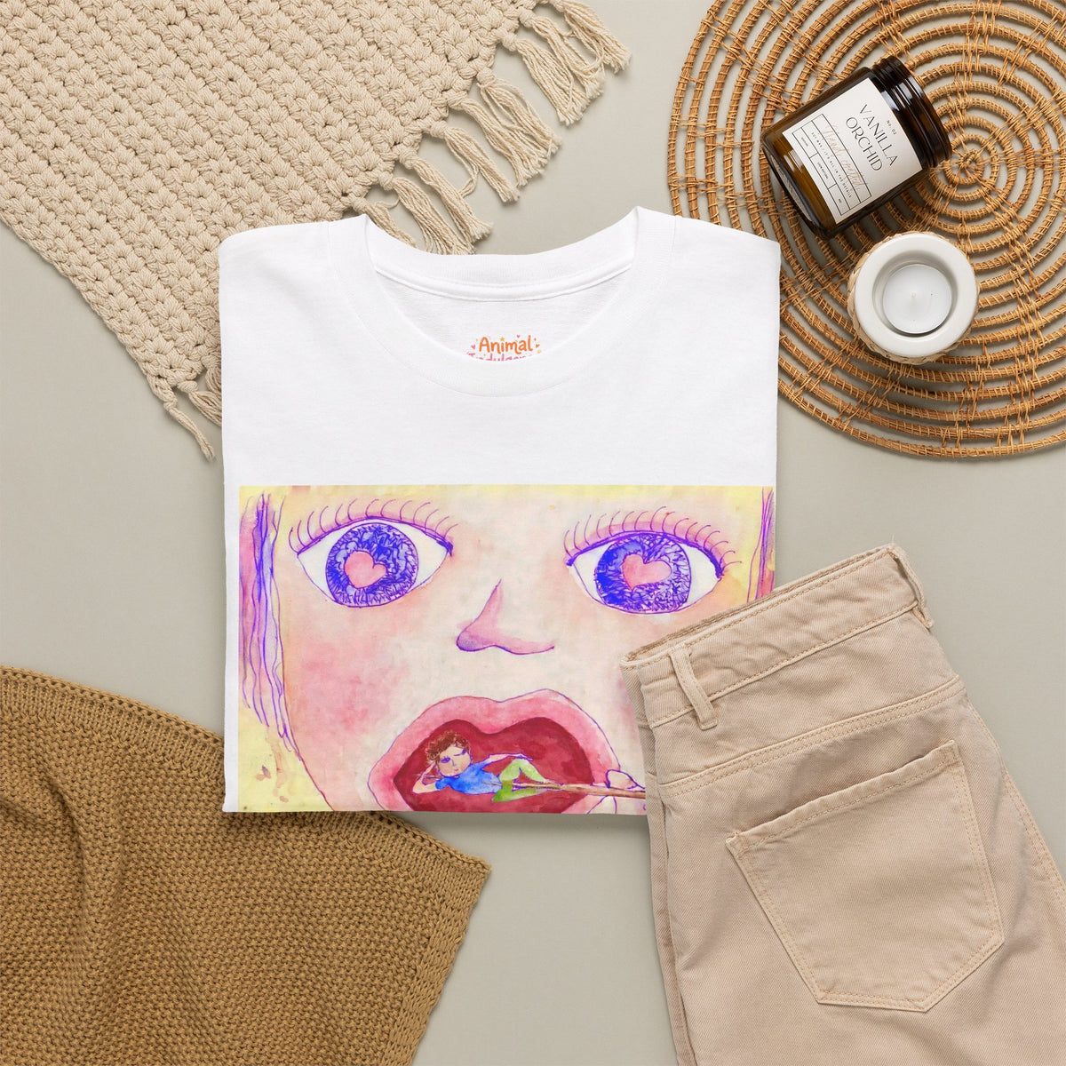 Born to be a baby girl, forced to be big dog-  Colorful Surf Graphic T-shirt