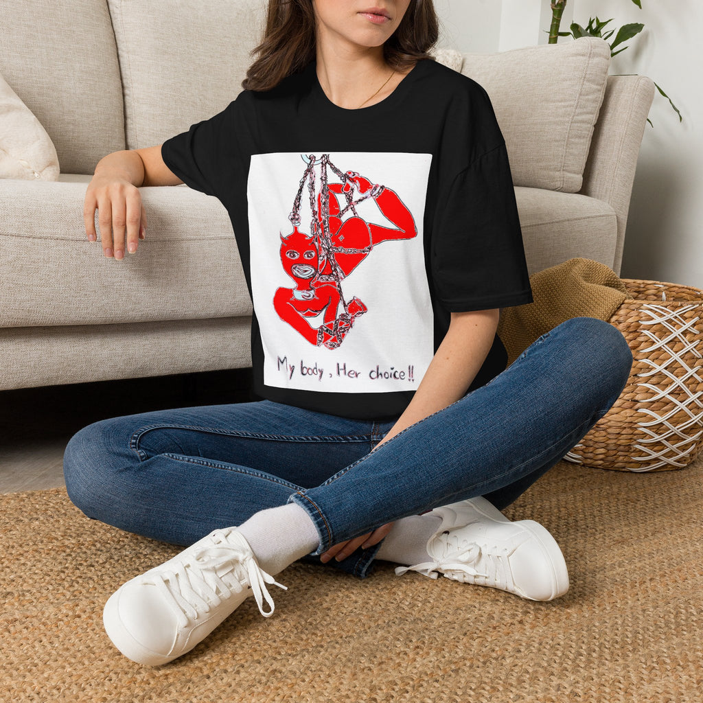 Red Masked Acrobat Illustration T-Shirt | Rope Suspension Art