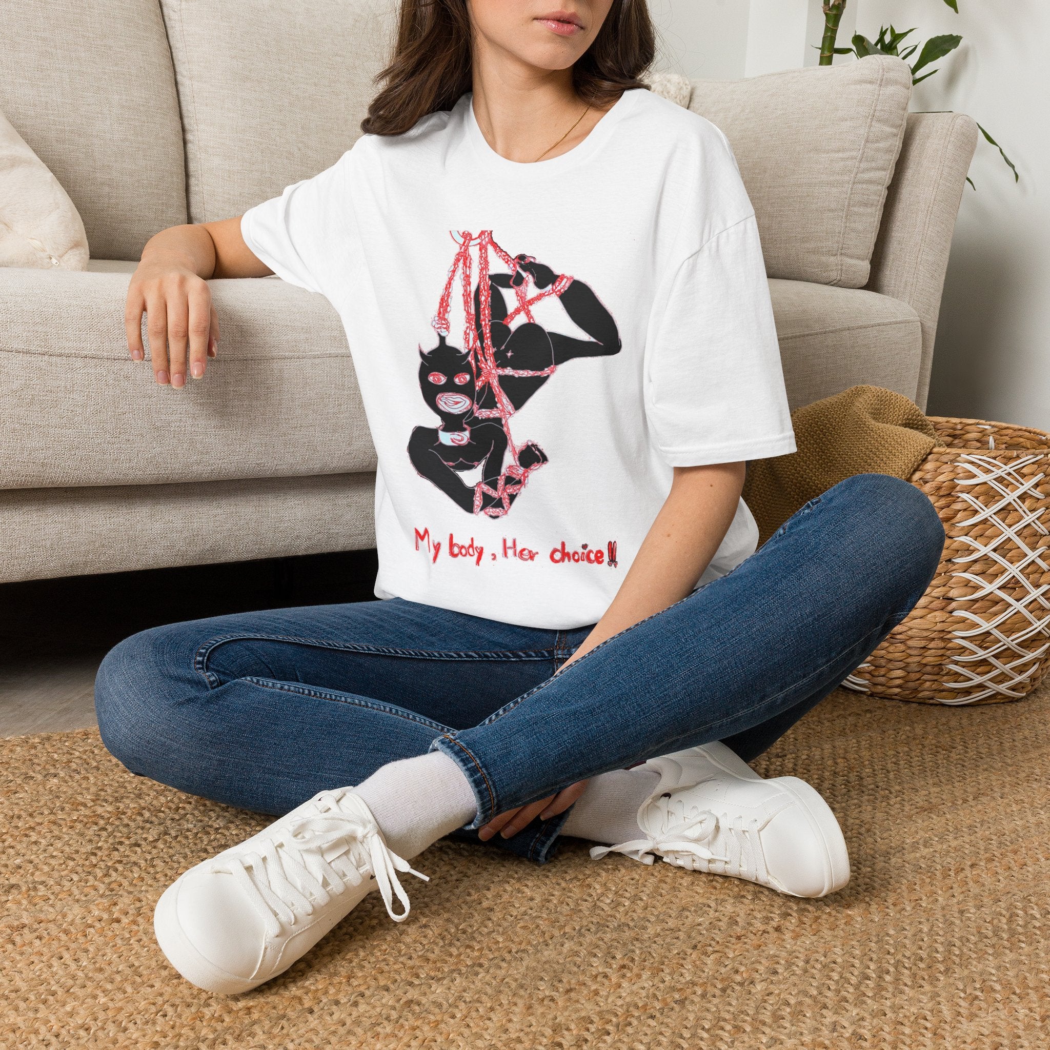 Shibari Rope Suspension Art T-Shirt | BDSM Bondage Illustration